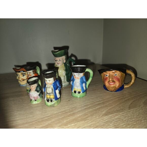 Mega Lot of 7 Toby Mugs From Japan & Occupied Japan Figurines - Picture 4 of 6